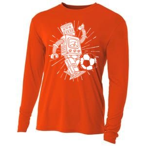 Retro Soccer Robot Cooling Performance Long Sleeve Crew