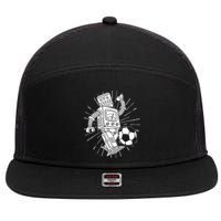 Retro Soccer Robot 7 Panel Mesh Trucker Snapback Hat