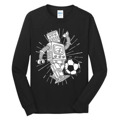 Retro Soccer Robot Tall Long Sleeve T-Shirt