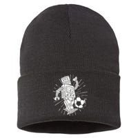 Retro Soccer Robot Sustainable Knit Beanie