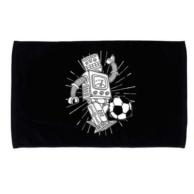 Retro Soccer Robot Microfiber Hand Towel