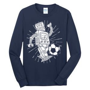 Retro Soccer Robot Tall Long Sleeve T-Shirt