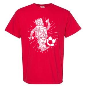 Retro Soccer Robot Garment-Dyed Heavyweight T-Shirt