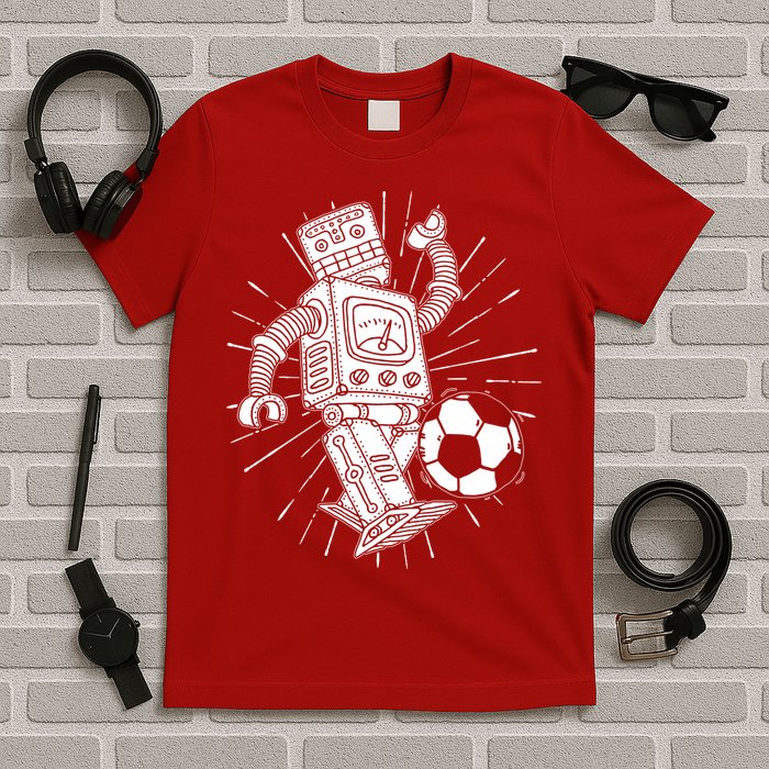 Retro Soccer Robot T-Shirt