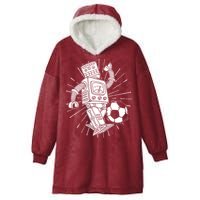 Retro Soccer Robot Hooded Wearable Blanket