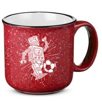 Retro Soccer Robot 15oz Campfire Ceramic Mug