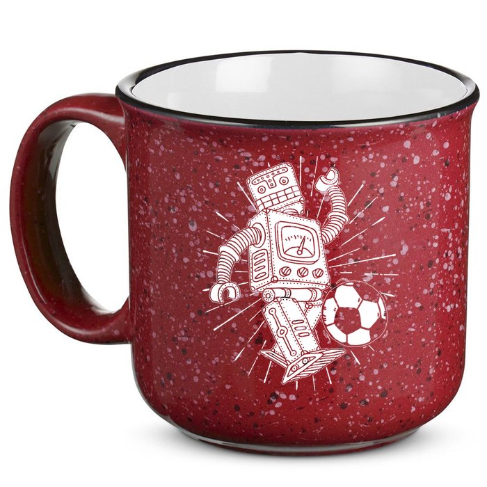Retro Soccer Robot 15oz Campfire Ceramic Mug