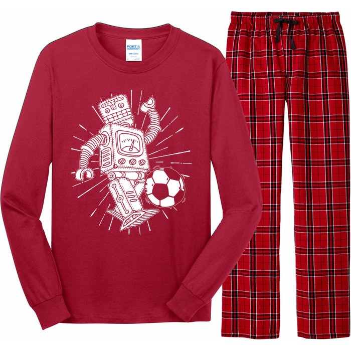 Retro Soccer Robot Long Sleeve Pajama Set