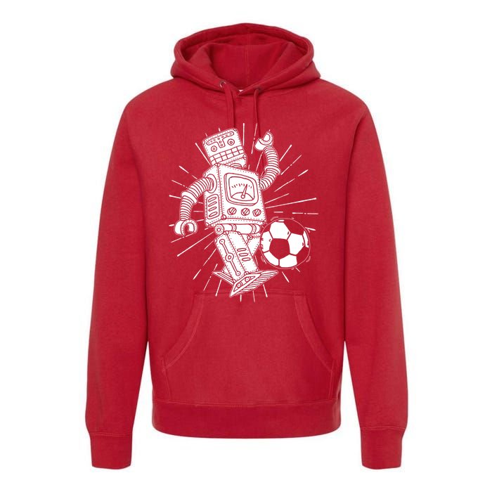 Retro Soccer Robot Premium Hoodie