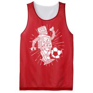 Retro Soccer Robot Mesh Reversible Basketball Jersey Tank