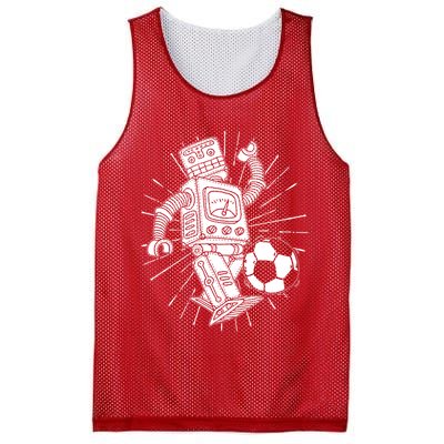 Retro Soccer Robot Mesh Reversible Basketball Jersey Tank