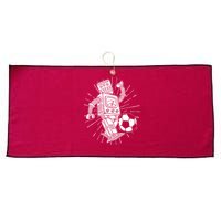 Retro Soccer Robot Large Microfiber Waffle Golf Towel