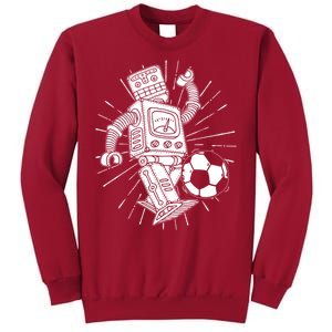 Retro Soccer Robot Tall Sweatshirt