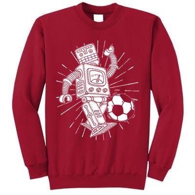 Retro Soccer Robot Tall Sweatshirt
