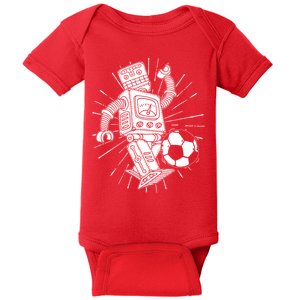 Retro Soccer Robot Baby Bodysuit