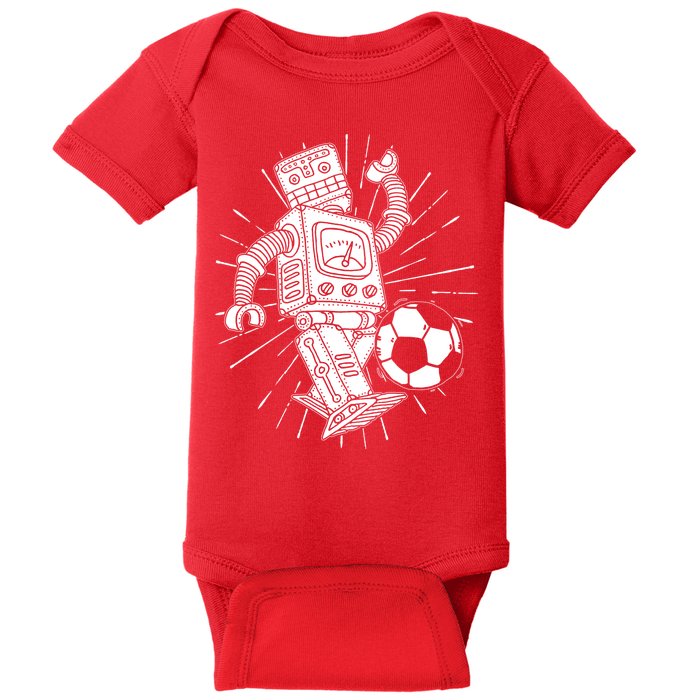 Retro Soccer Robot Baby Bodysuit