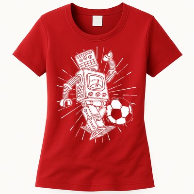 Retro Soccer Robot Women's T-Shirt