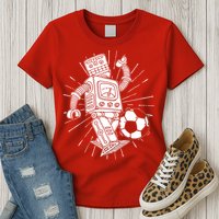 Retro Soccer Robot Womens T-Shirt