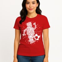 Retro Soccer Robot Womens T-Shirt
