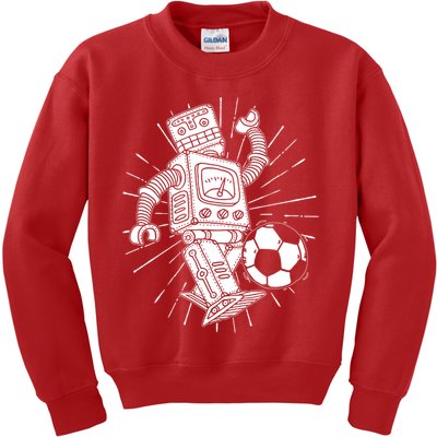 Retro Soccer Robot Kids Sweatshirt