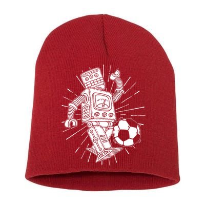 Retro Soccer Robot Short Acrylic Beanie