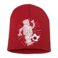 Retro Soccer Robot Short Acrylic Beanie