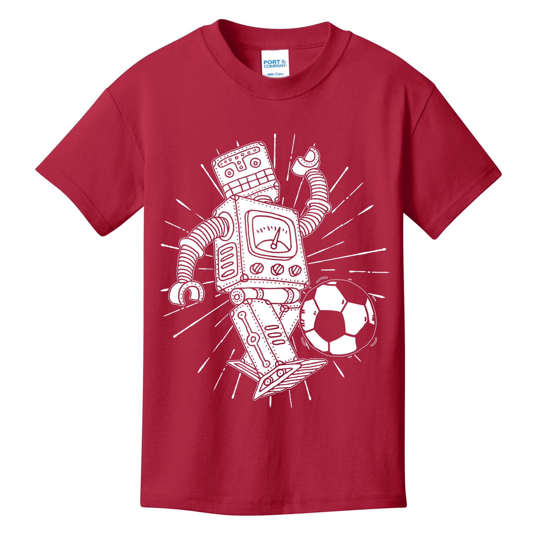 Retro Soccer Robot Kids T-Shirt