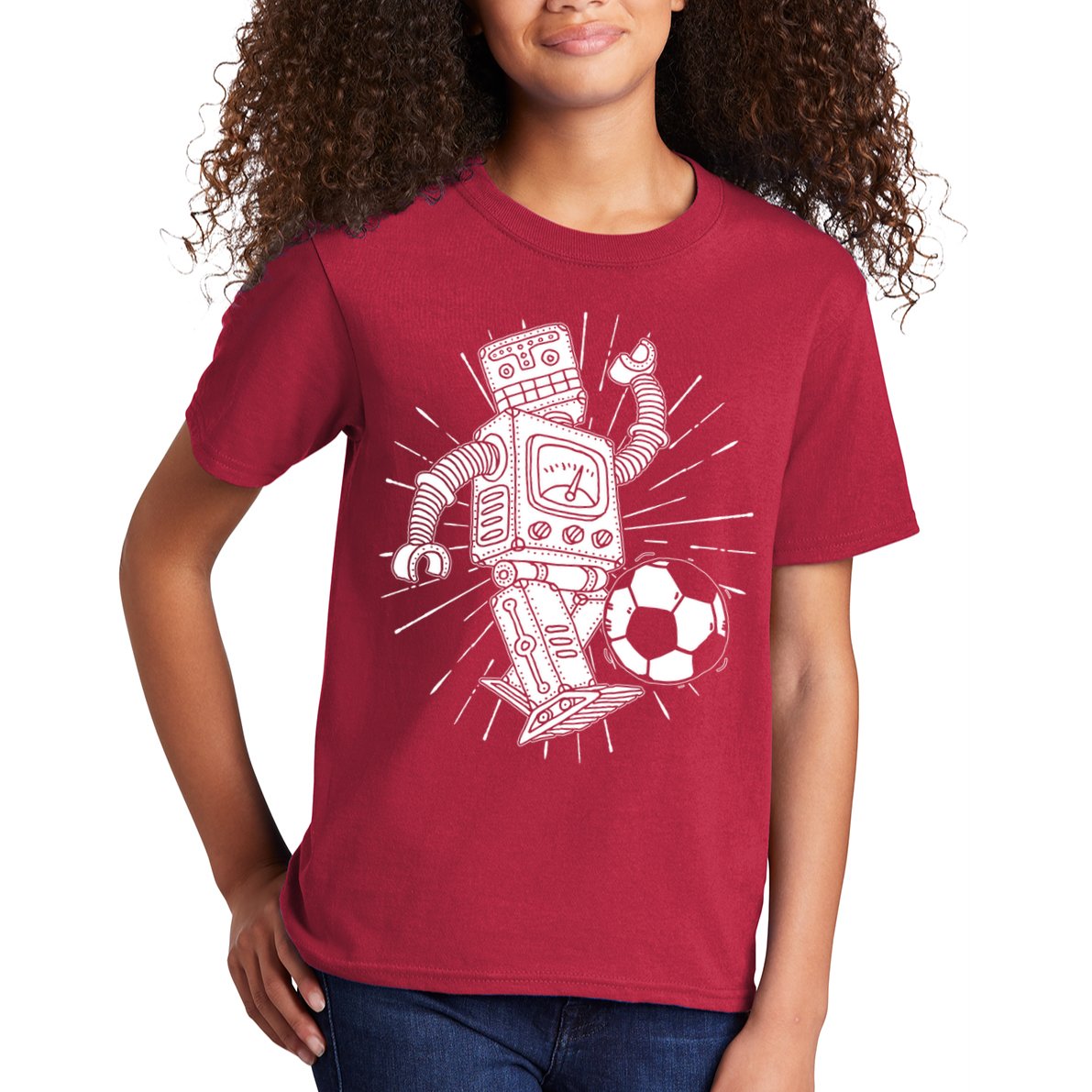 Retro Soccer Robot Kids T-Shirt