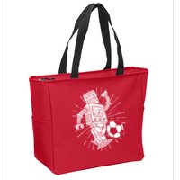 Retro Soccer Robot Zip Tote Bag