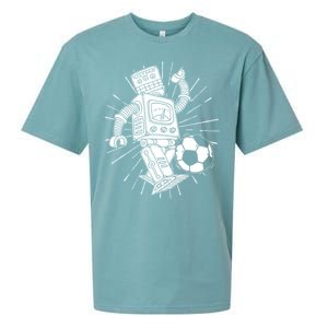 Retro Soccer Robot Sueded Cloud Jersey T-Shirt