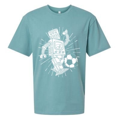Retro Soccer Robot Sueded Cloud Jersey T-Shirt