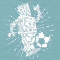 Retro Soccer Robot Sueded Cloud Jersey T-Shirt