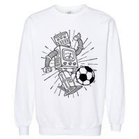 Retro Soccer Robot Garment-Dyed Sweatshirt