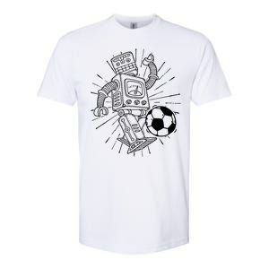 Retro Soccer Robot Softstyle CVC T-Shirt