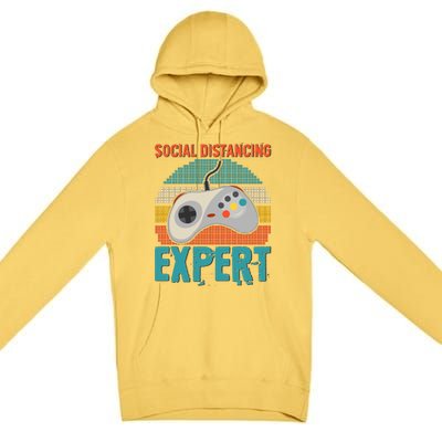 Retro Social Distancing Expert Video Gamer Premium Pullover Hoodie