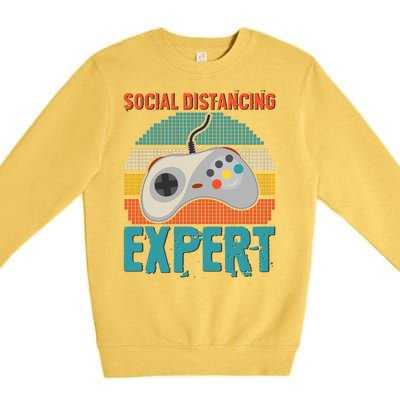 Retro Social Distancing Expert Video Gamer Premium Crewneck Sweatshirt