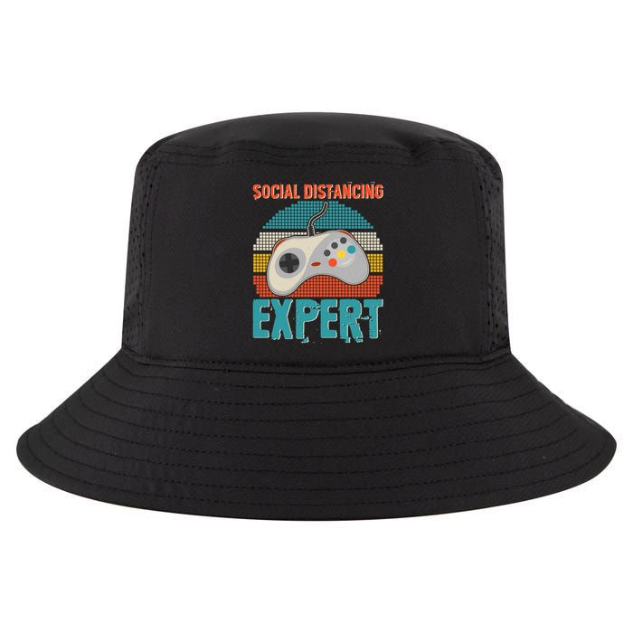 Retro Social Distancing Expert Video Gamer Cool Comfort Performance Bucket Hat