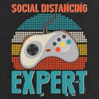 Retro Social Distancing Expert Video Gamer Cool Comfort Performance Bucket Hat