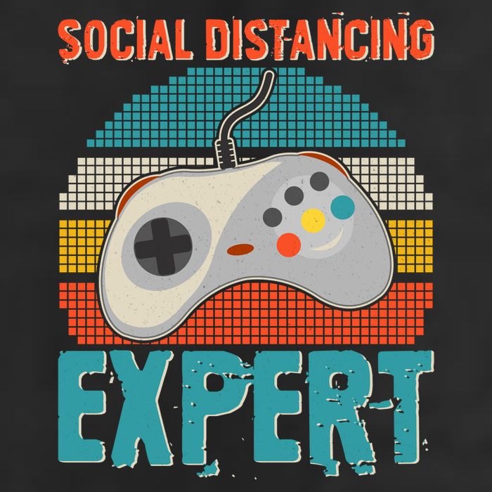 Retro Social Distancing Expert Video Gamer Cool Comfort Performance Bucket Hat