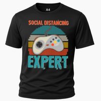 Retro Social Distancing Expert Video Gamer Cooling Performance Crew T-Shirt