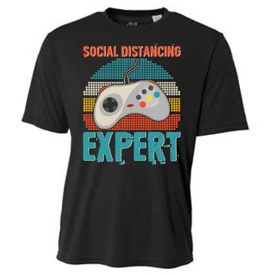 Retro Social Distancing Expert Video Gamer Cooling Performance Crew T-Shirt