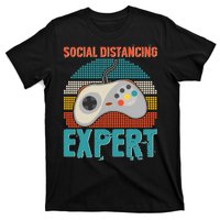 Retro Social Distancing Expert Video Gamer T-Shirt