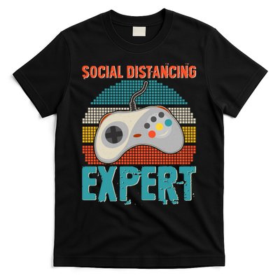 Retro Social Distancing Expert Video Gamer T-Shirt