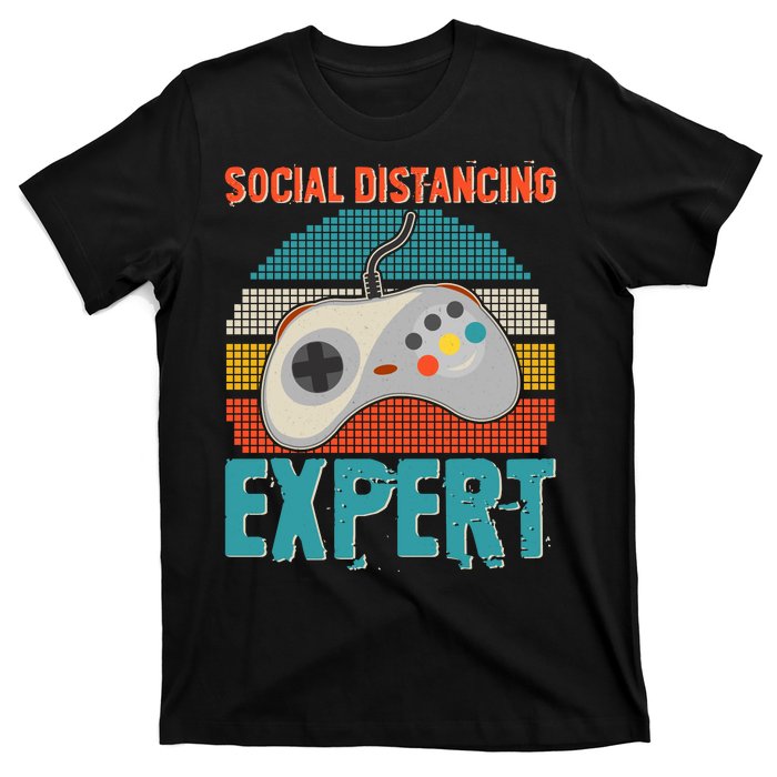 Retro Social Distancing Expert Video Gamer T-Shirt