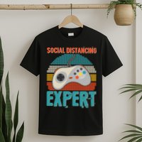 Retro Social Distancing Expert Video Gamer T-Shirt