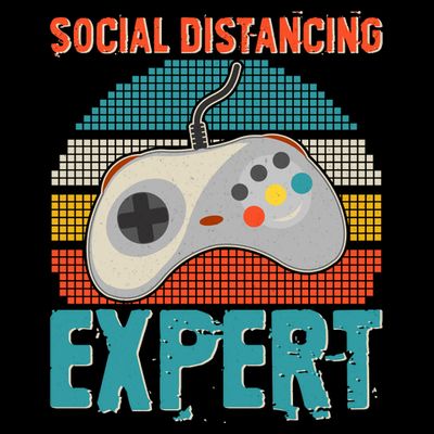 Retro Social Distancing Expert Video Gamer T-Shirt