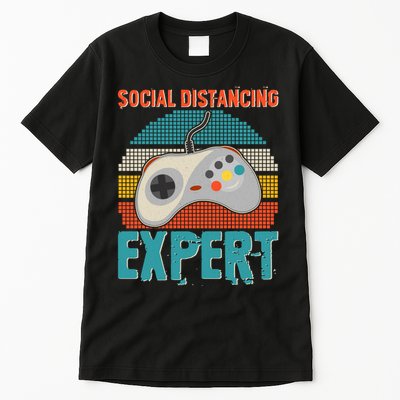 Retro Social Distancing Expert Video Gamer Tall T-Shirt
