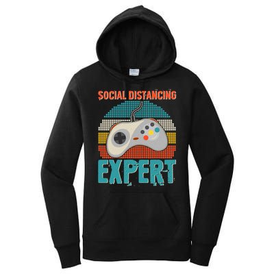 Retro Social Distancing Expert Video Gamer Women's Pullover Hoodie