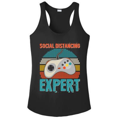 Retro Social Distancing Expert Video Gamer Ladies PosiCharge Competitor Racerback Tank