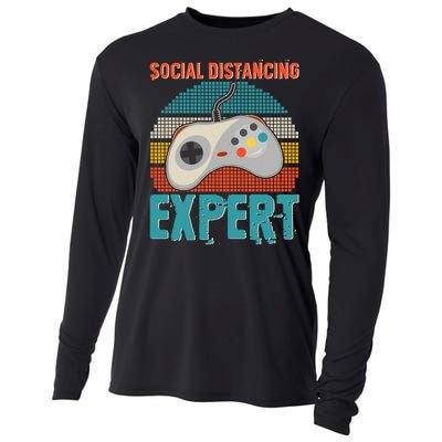 Retro Social Distancing Expert Video Gamer Cooling Performance Long Sleeve Crew